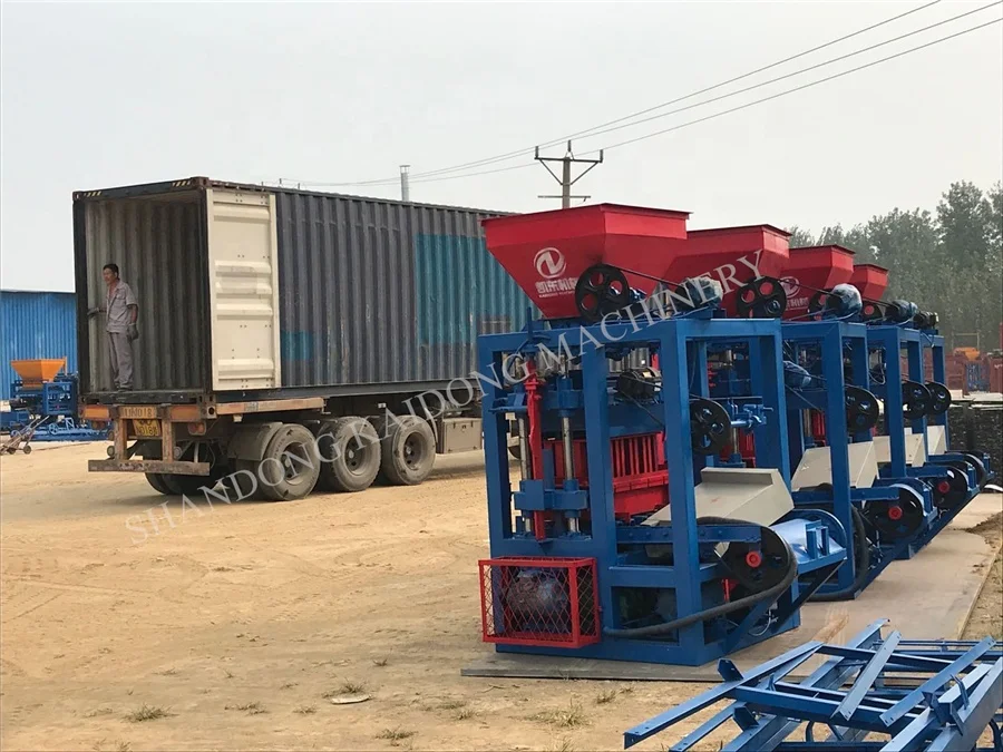 QTJ 4-35B semi-auto concrete block making machine hollow solid interlock brick making machine