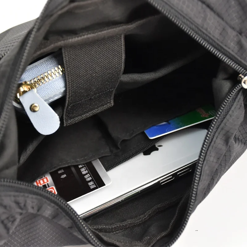 Custom Durable Waterproof Nylon Male Messenger Bag Crossbody Travel Purse Versatile and Stylish Shoulder Bag