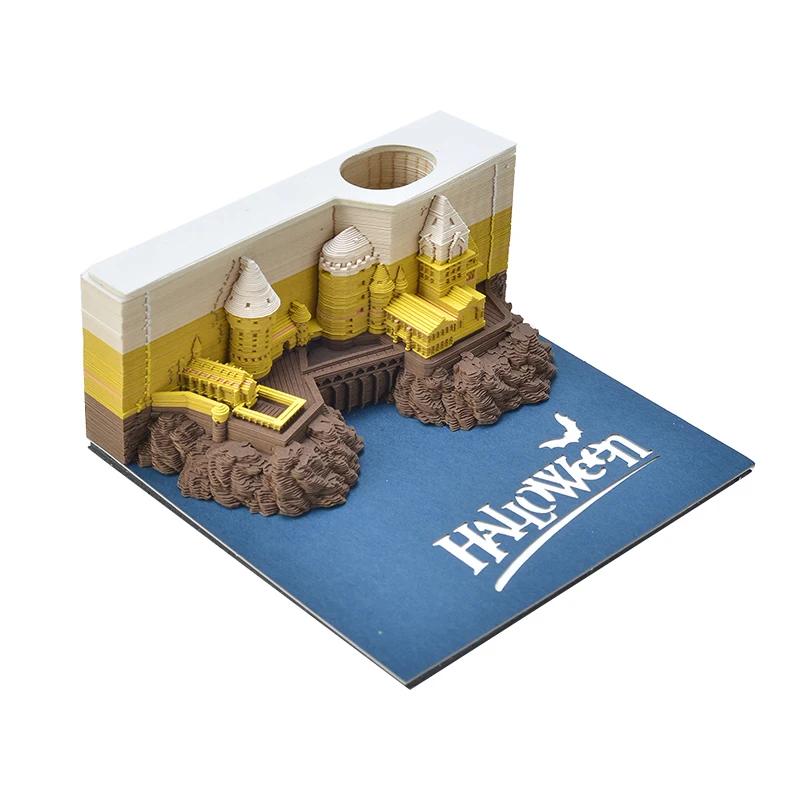 Оптовая цена волшебный замок 3D бумага резьба заметки/календарь канцелярские принадлежности Стикеры