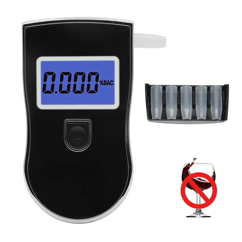 Alcohol Tester at818 Handheld Breathing Drunk Driving Tester Portable Blue Screen Alcohol Tester