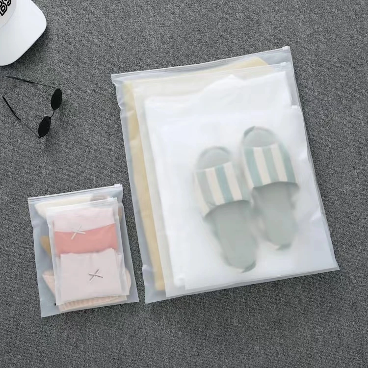 Small Order Custom Printed Logo Mini Zipper Plastic Clear Bag Frost Zip Lock Poly Bag For Clothes Packaging