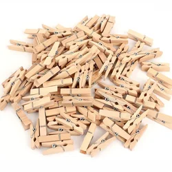 Mini Wooden  Clothespins for Photos Pictures Crafts Color Close Birch Wood Clothing Clip Decorative Pegs