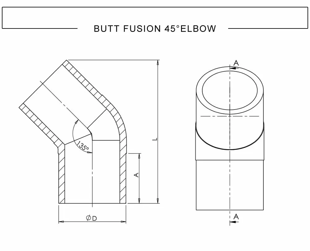 DN90 pe100 pipe fitting pe electrofusion hdpe electrofusion 45 degree elbow