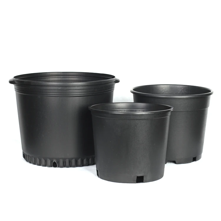 
Direct Manufactures Hot Cheap Outdoor White Black Thick 3 4 5 6 7 10 15 Gallon Plastic Nursery Pots For Gardening 