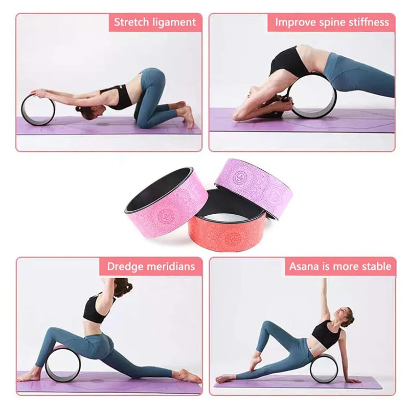 Fitness Wheel Health And Environmental Protection Anti-Skid,Comfortable Super Beautiful Carving Pilates yoga wheel