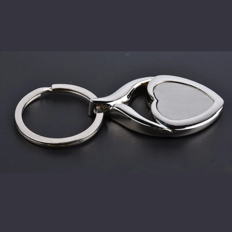 Heart chain keychain shape heart lovers keyring key chain simple made of metal