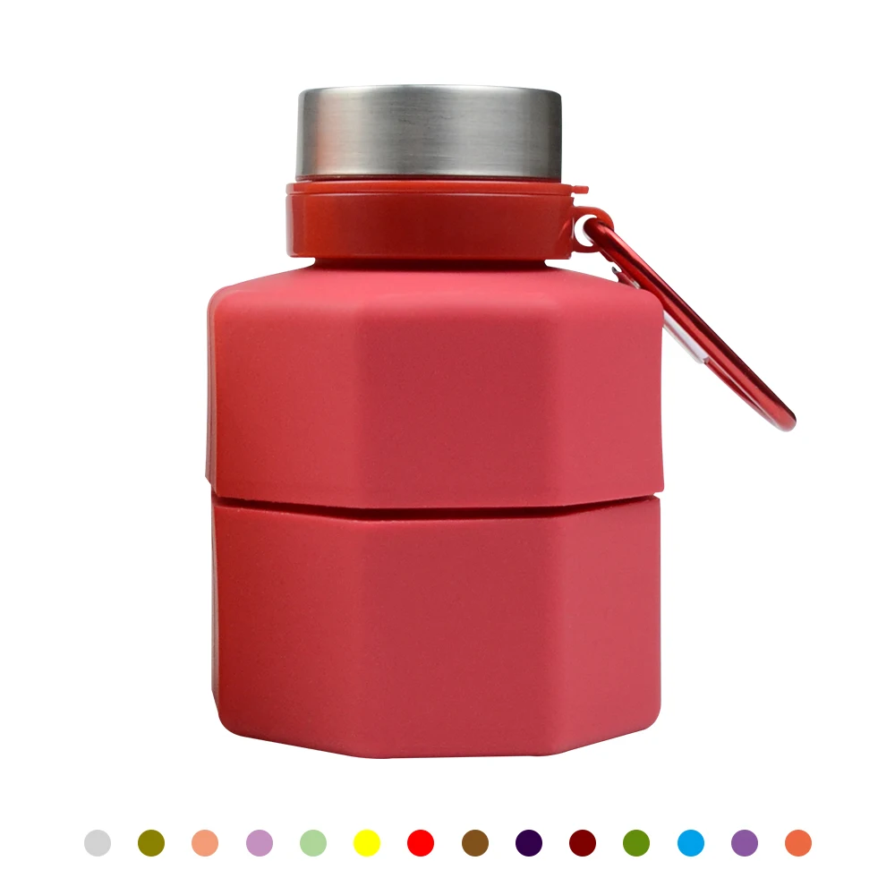 Portable 650ml Outdoor Running Fitness Sports Creative Silicone Folding Drinking Water Bottle