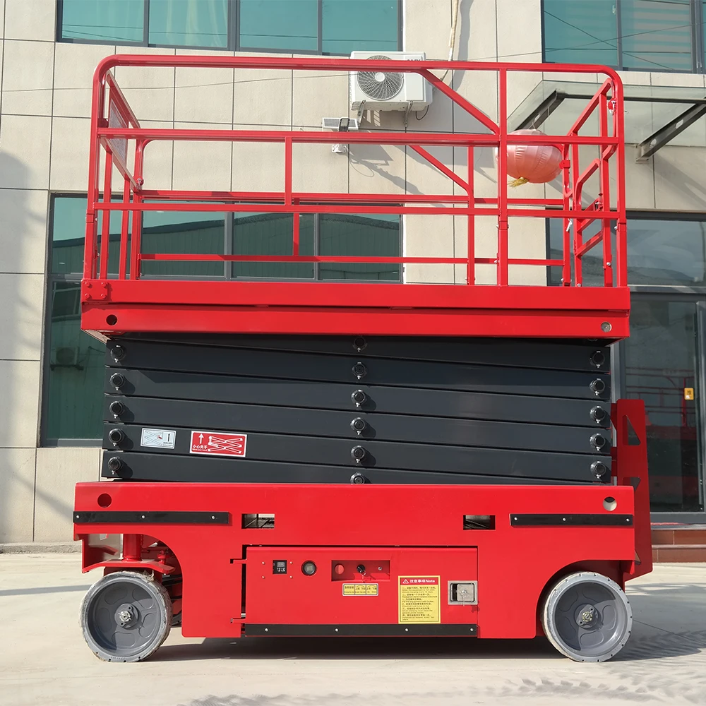 12m Self-Propelled Elevated Work Platform Battery Drive Hydraulic Lifting Scaffold Platform