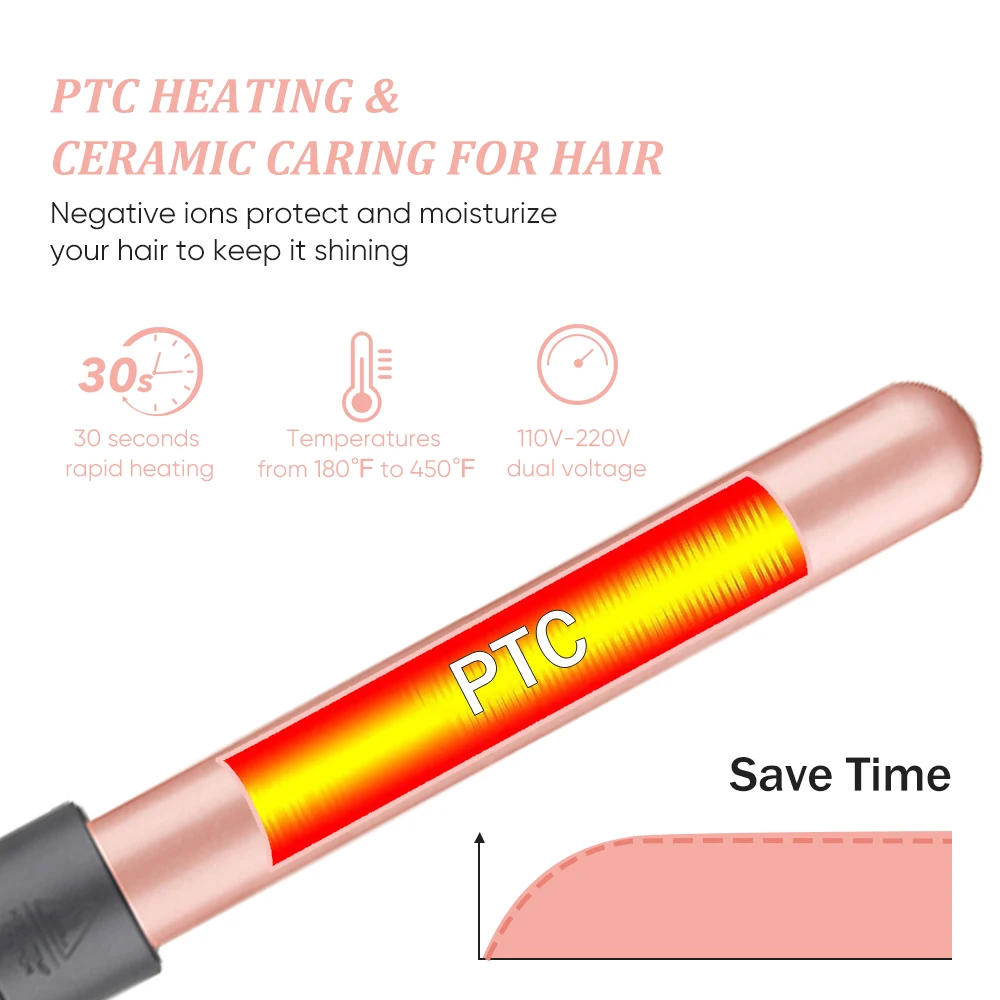 Professional 5 in 1 Curling Wand Set Interchangeable Styler Hair Curler Waver 3 Barrel Curling Iron