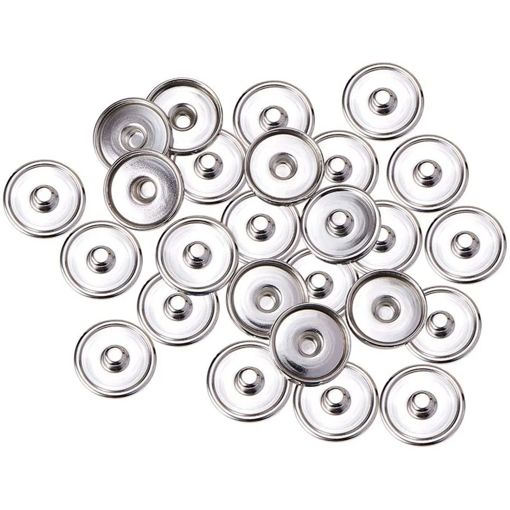 Jewelry Findings Components Snap Button 10mm 16mm 18mm Base Pendant Charm Snaps Buttons Charms Necklace Bracelet Making Supplies