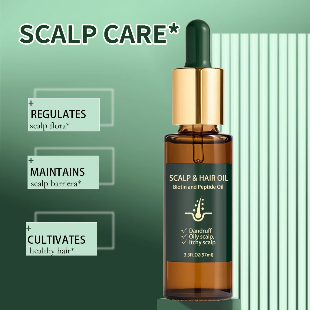 Natural plant hair scalp massage essential oil, activates the scalp, repairs damaged hair, reduces dandruff and scalp itching