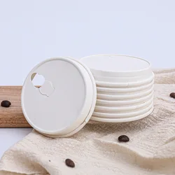Disposable Biodegradable Compostable Cup Lids Leakproof 80mm 90mm Takeout Coffee Cup Lid Paper Cup Lid