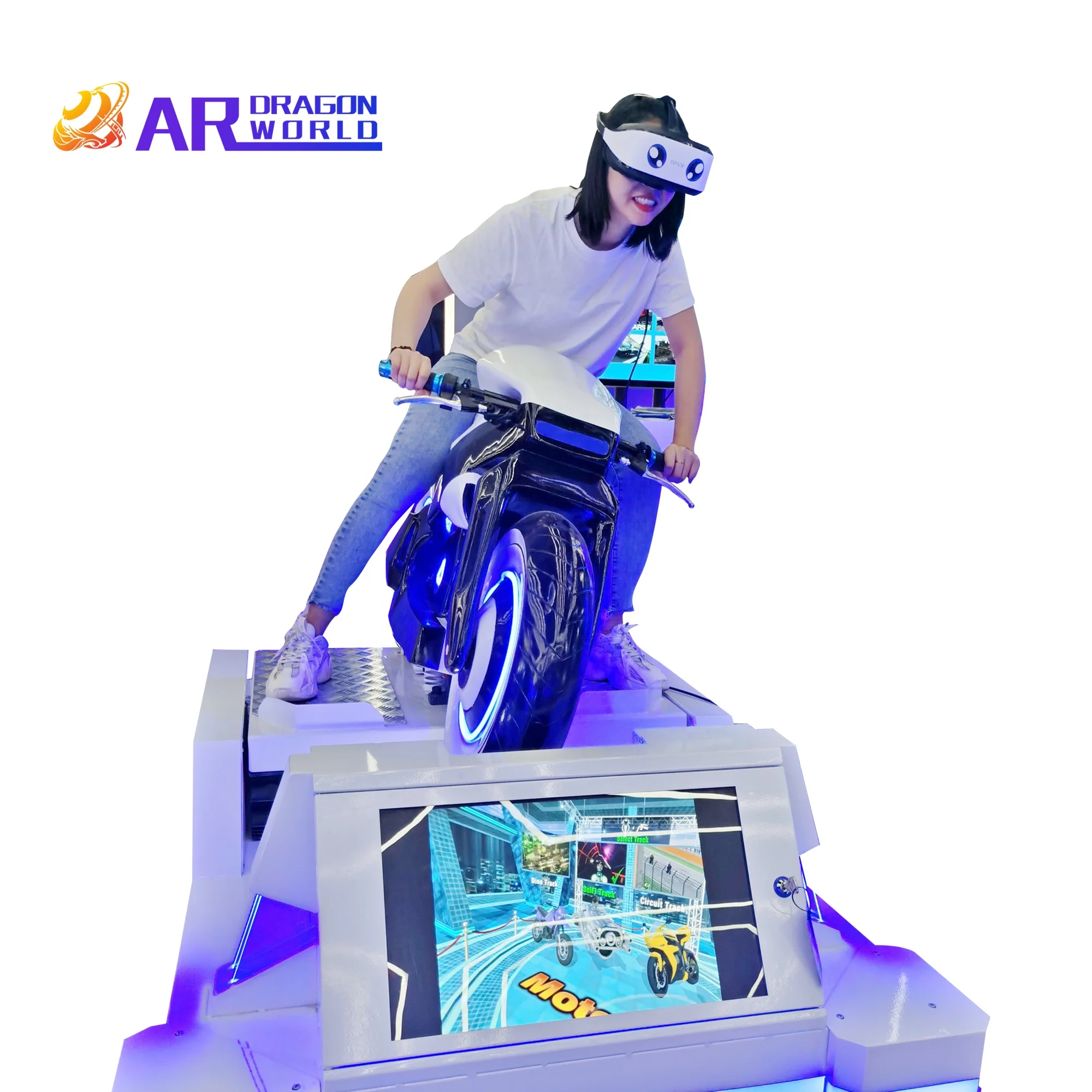 Indoor/Outdoor VR Moto Racing Simulator Multi-occasion Fiberglass/Steel PC/Metal School Home Shopping Mall Airport Educational