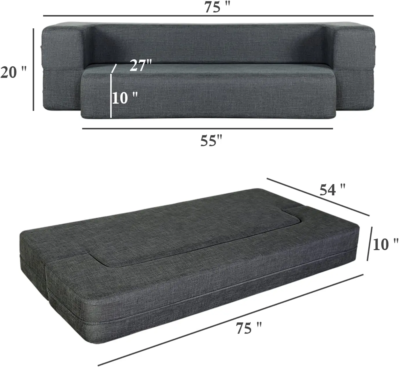Memory Foam диван-кровать матрас-2-в-1 комфорт и удобство