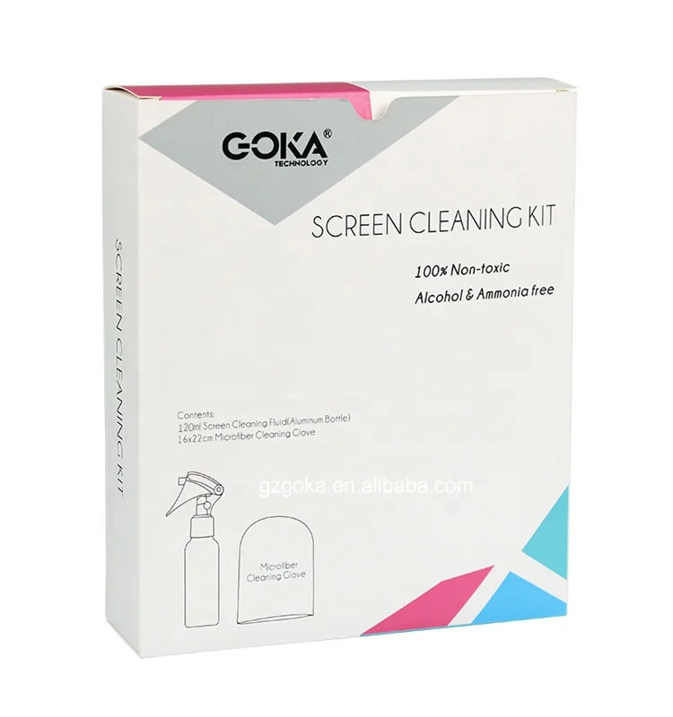 New packaging 100ml laptop cleaning liquid cleaner glove set lcd screen spray cleaner OEM aluminum bottle