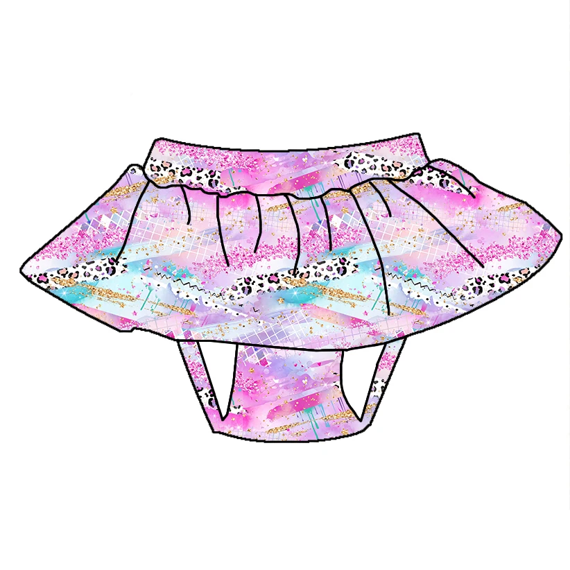 New Girls Short skirt With Panties Multi custom printing ballet dance children baby skirts