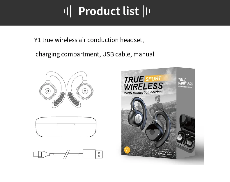 Earpiece Swivel Wireless Headphones Waterproof Noise-Canceling Sports Headphones with Microphone