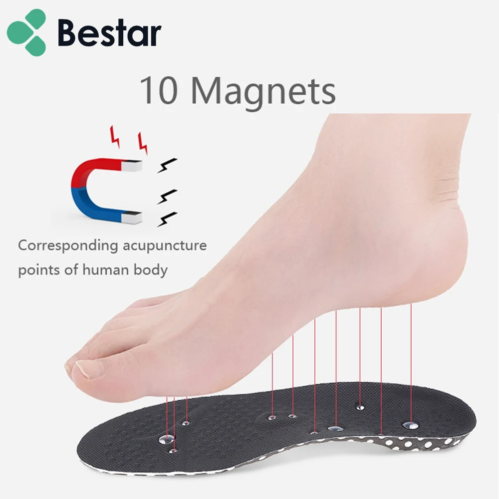 Magnetic Massage Foot Therapy Reflexology Pain Relief Shoe Insoles Washable and Cut