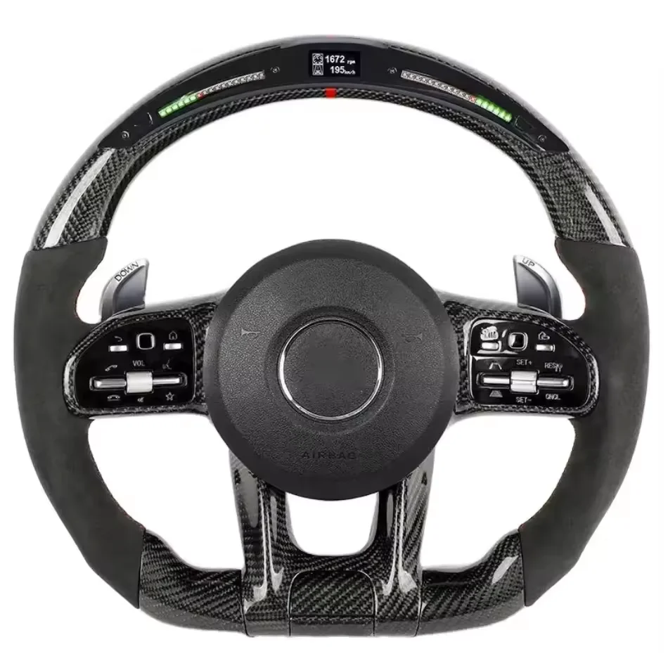 Car Steering Wheel For Mercedes-Benz CLASS W205 W204 W222 W463 W464 AMG GLA GLC CLS CLA Carbon Fiber Steering Wheel