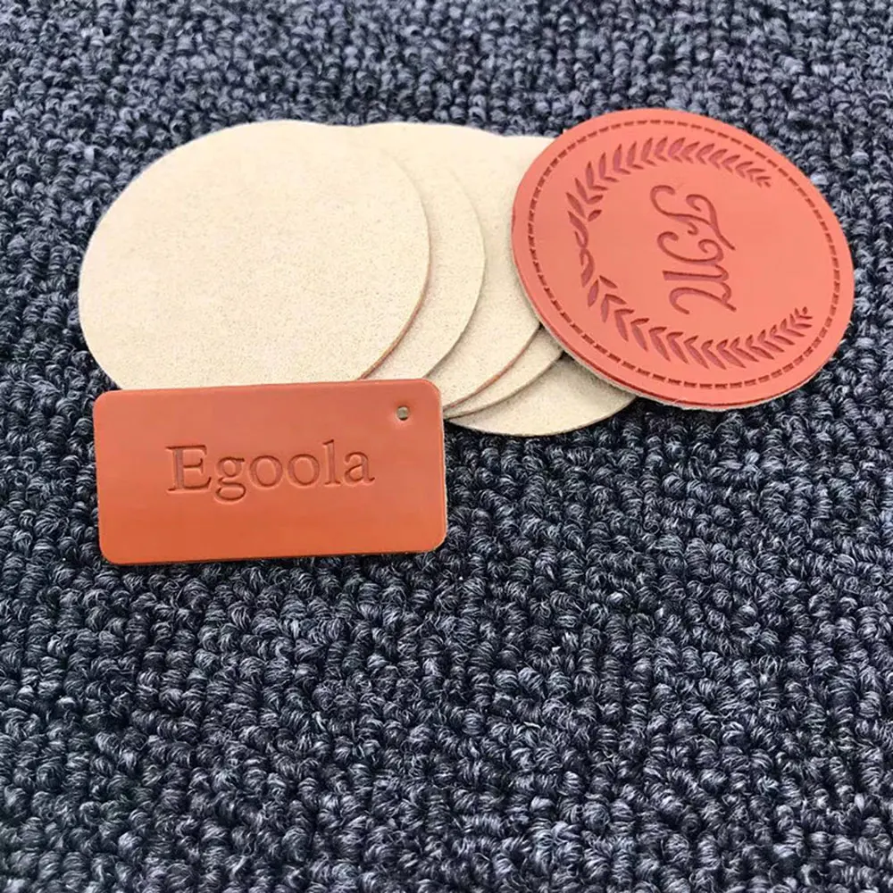 High Quality Garment Leather Patch Label Custom Logo Suede Soft Leather Patch Label Wholesale Cloth Luggage Leather Tag For Bag