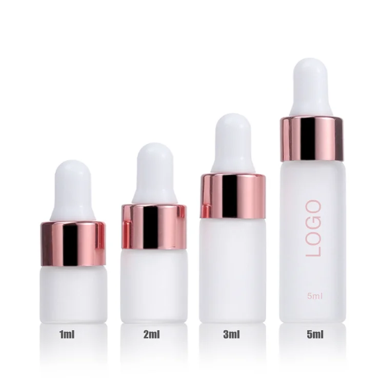 10ml 30ml 50ml 100ml matte frosted skincare glass dropper bottles essential oil bottle with rose gold dropper top