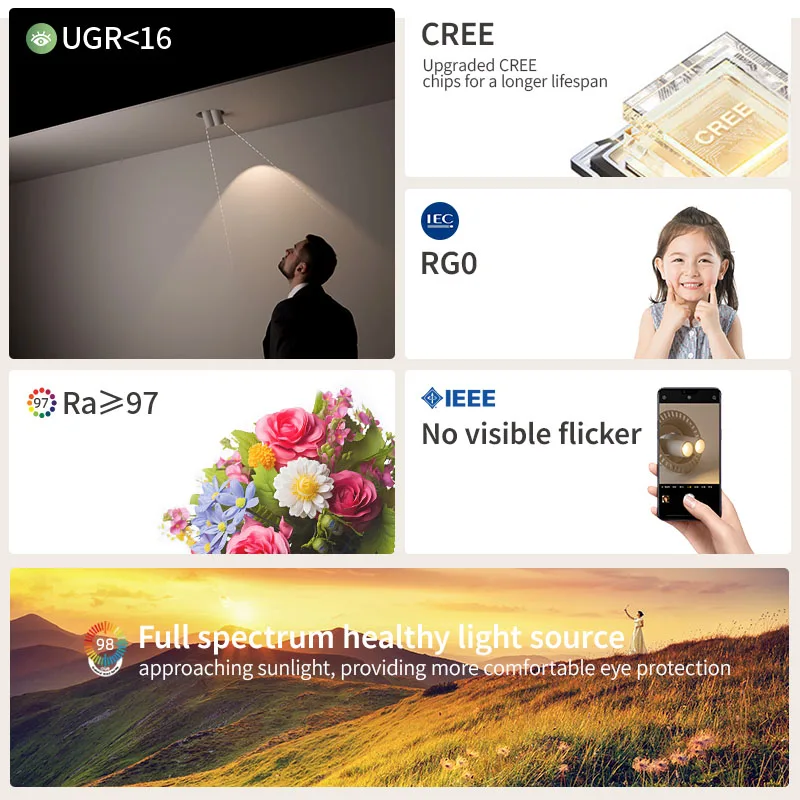 Aisilan Modern Interior RA 97  Spot  Adjustable Dali 0-10v Triac Dimmable Led Recessed Downlights