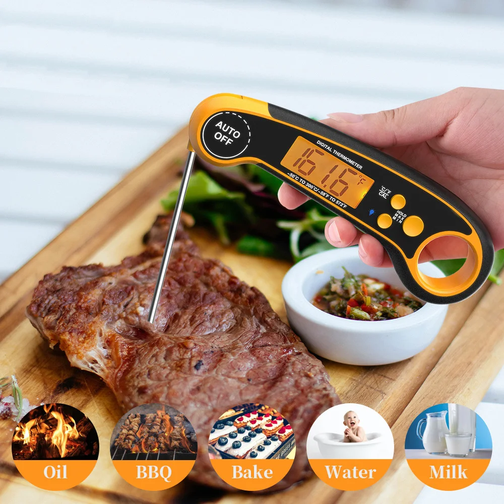 Waterproof Digital Kitchen Cooking Food Probe Meat Thermometer With Super Fast Probe Instant Read Meat Thermometer Bbq