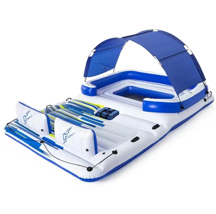 
top selling products online pool floating island play equipment kids inflatable tank shaped pool float that shoot water 