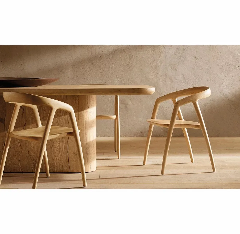 Elegant Mid Century Modern Style Solid Oak Wood Dining Chair for Restaurant Dining Room