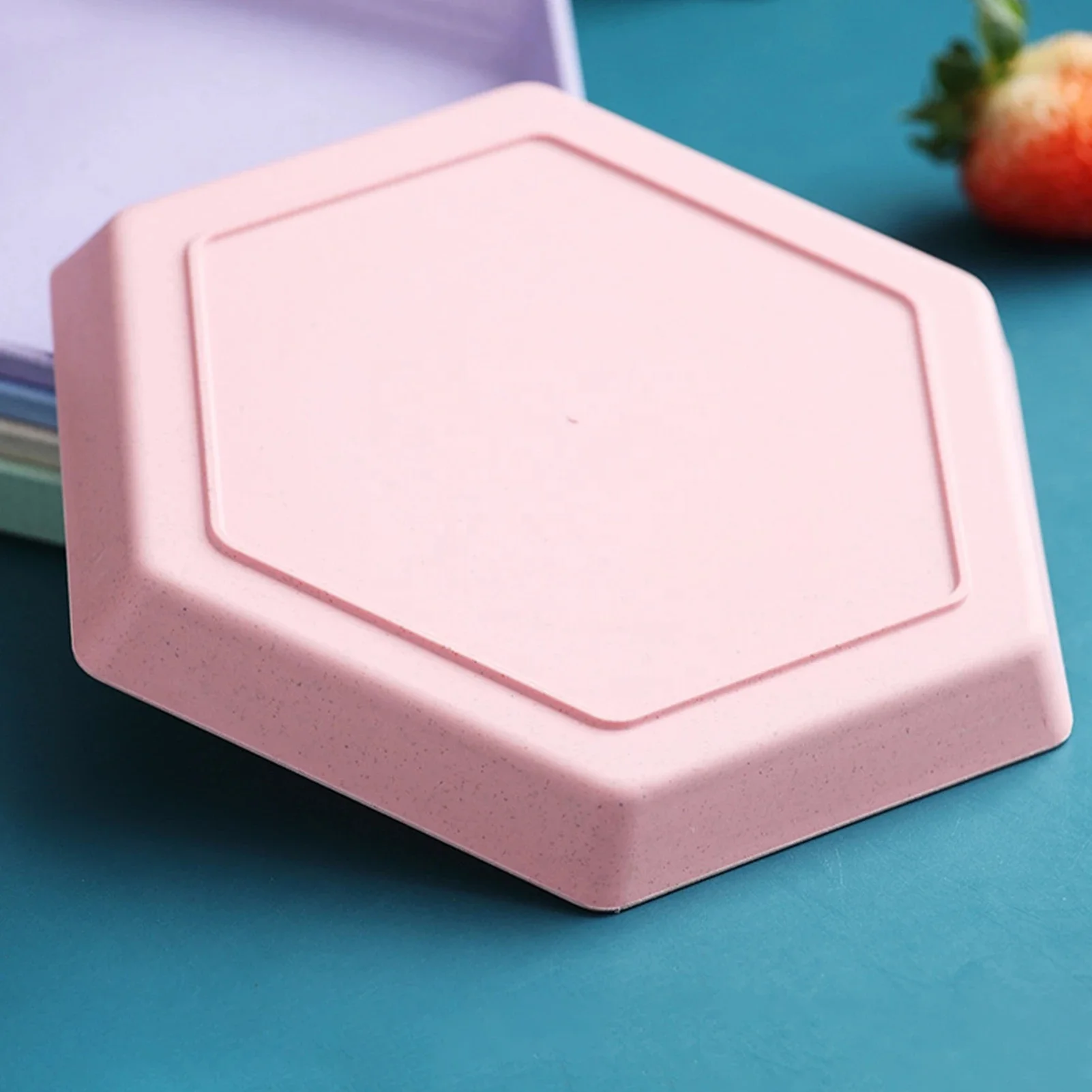 Hexagon Party Dessert Snacks Melon Seeds Wheat Straw Thicken Tray Fruit Plate Dishes Lunch Box