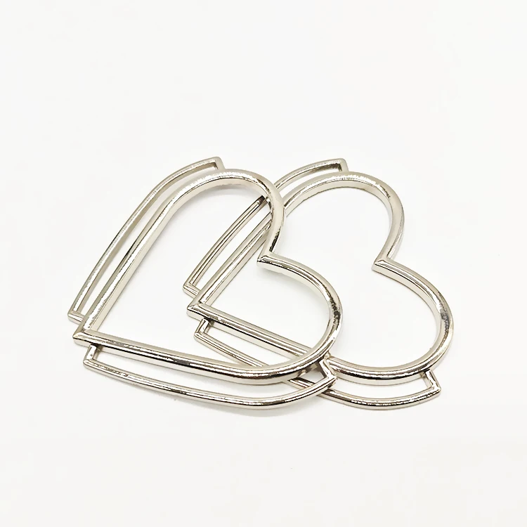 Customized Designer Metal Lightweight Swimwear Bra Connector Buckle Hollow Heart Ring Bikini Buckle Underwear Buckle For Women