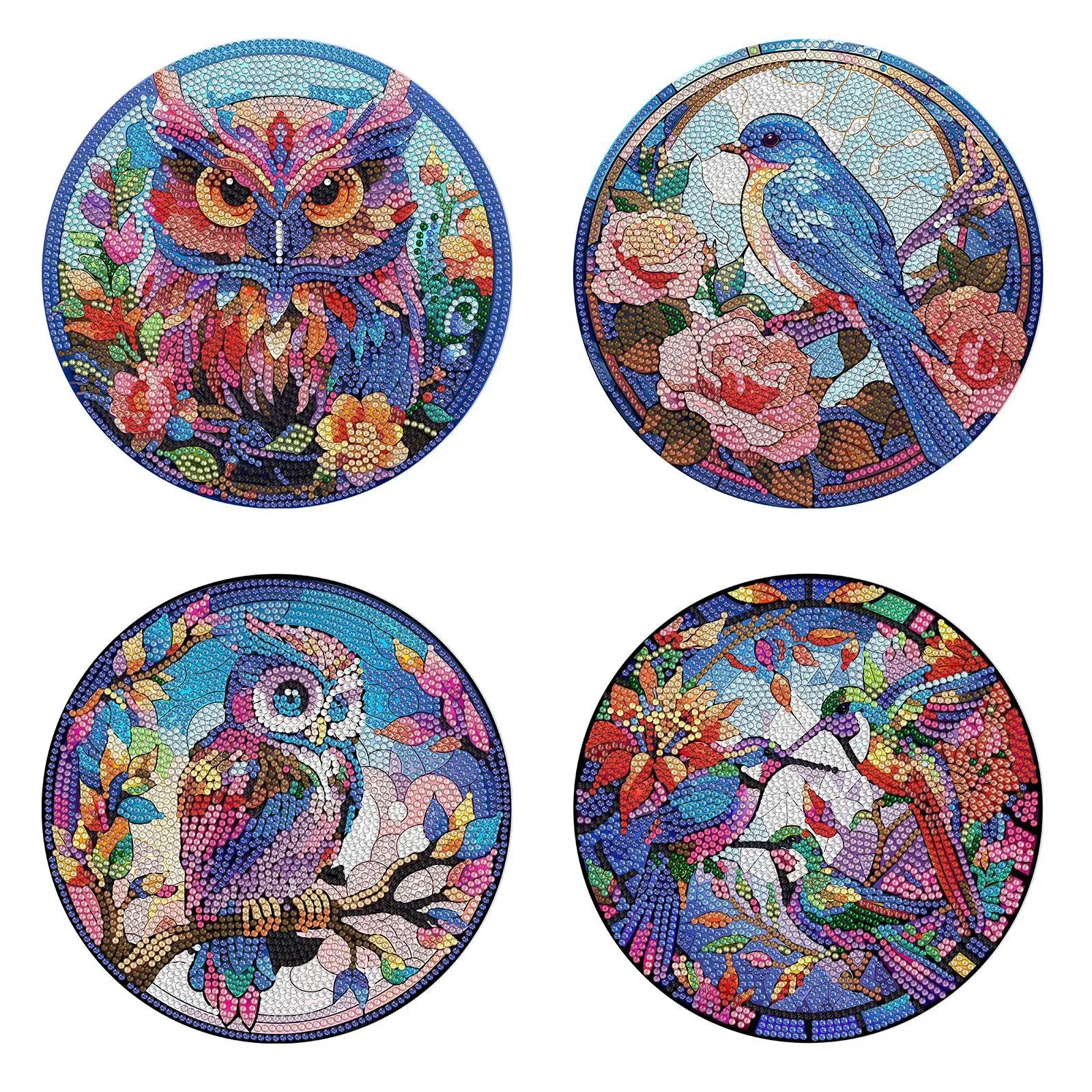 4PCS DIY Diamond Art Painting Placemat,Mandala Diamond Painting Acrylic Table Mats,Diamond Art Meal Mats Supplies for Home Decor