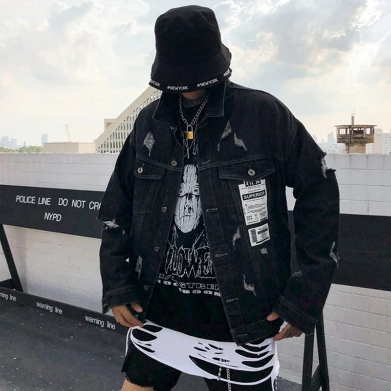 
Good Quality Fashion Street Style Jacket Black Jean Coat For Boy Latest Coat Styles For Men 