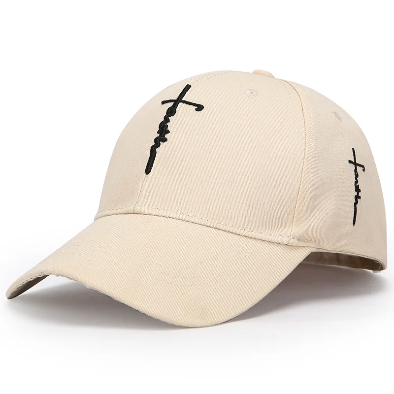 Custom Cross Embroidery Baseball Caps Solid Color Casual Sports Hats Lightweight Adjustable Hats For Men Fashionable sports caps