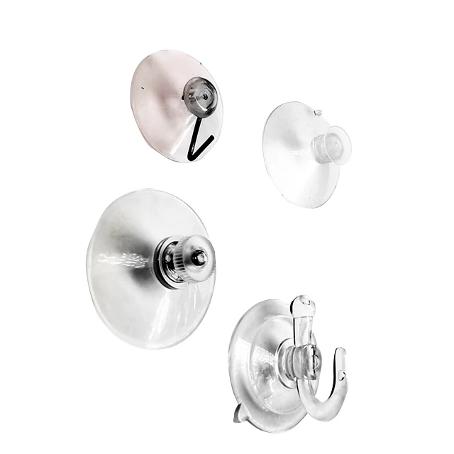 Hangzhou Novaday Transparent PVC Strong Threaded Suction Cup 45mm vacuum glass clear suction cup silicone rubber suckers
