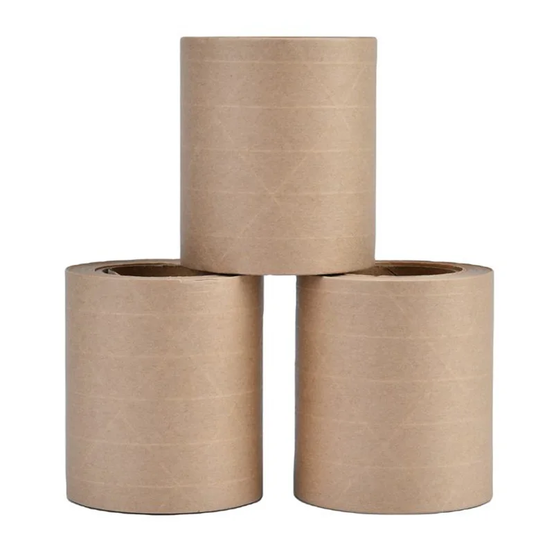Water Activated Paper Tape High viscosity Biodegradable fiber reinforced kraft paper tape