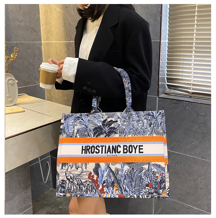 Новинка 2021, модные холщовые вместительные сумки для женщин, сумки через плечо с принтом и сумка для покупок
