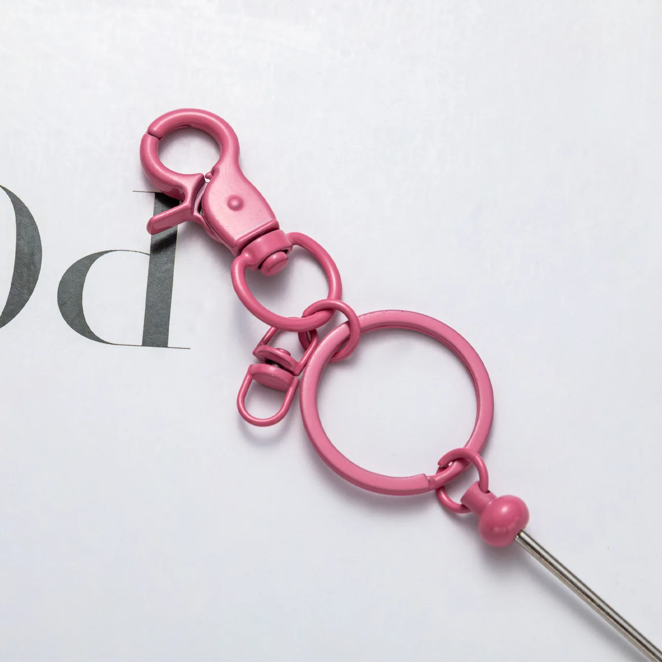 Metal DIY Craft Hook Keyring Crystal Add a Bead Key Chains Accessories Beadable Bar Keychain for Beads Keychain Making