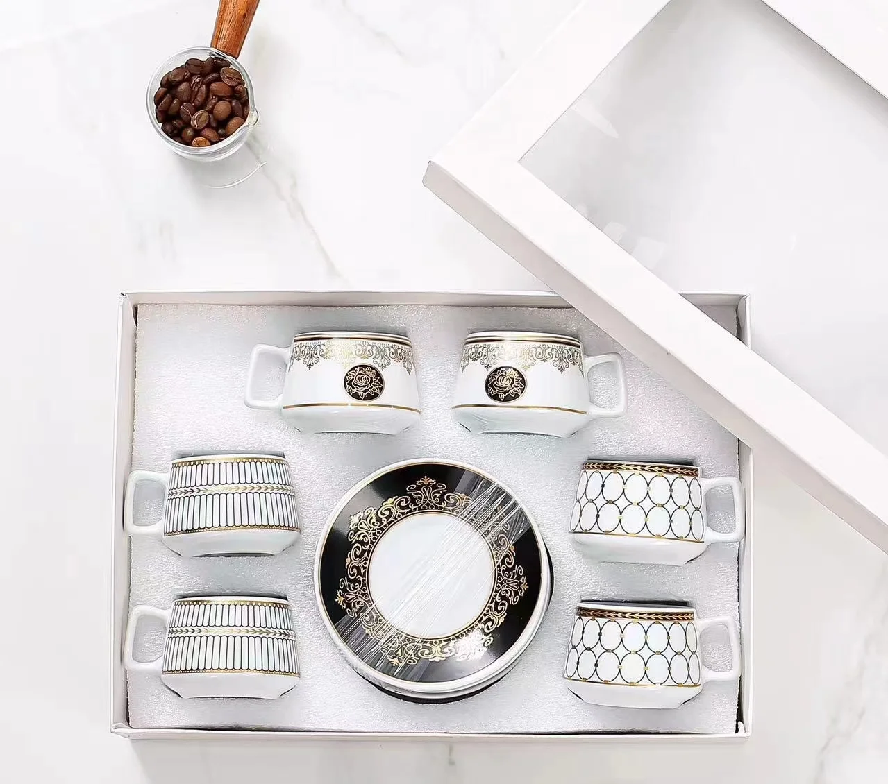 Factory Direct Sales For Foreign Trade Export Middle East Ceramic Drinkware Coffee Cup Water Cups Mini Waterbottle Wholesale