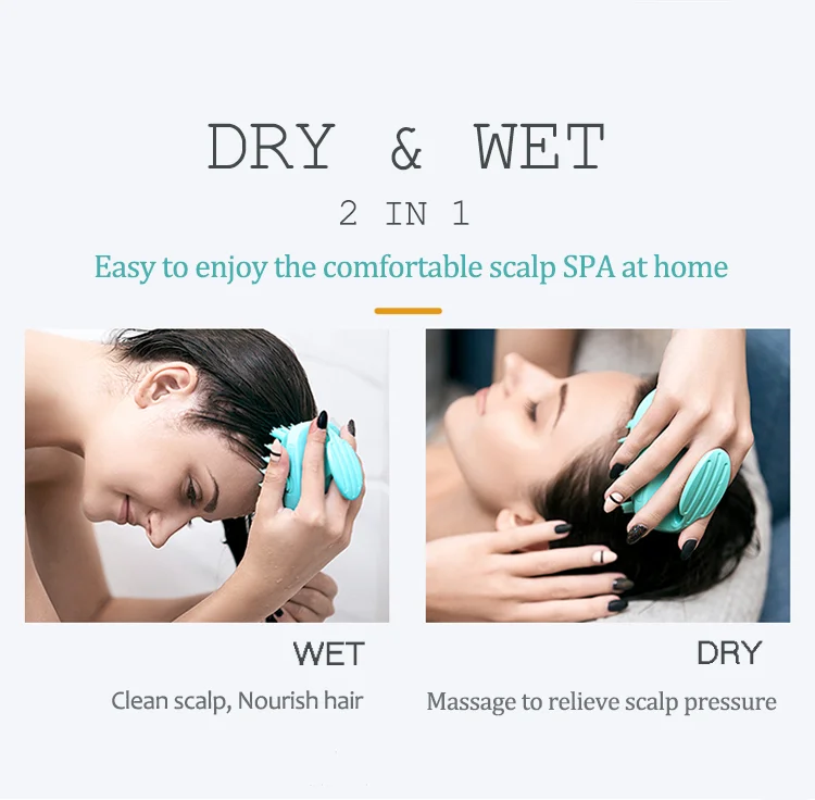 Модная щетка для шампуня и душа, мягкий силиконовый массажер для волос и кожи головы, электрическая массажная расческа