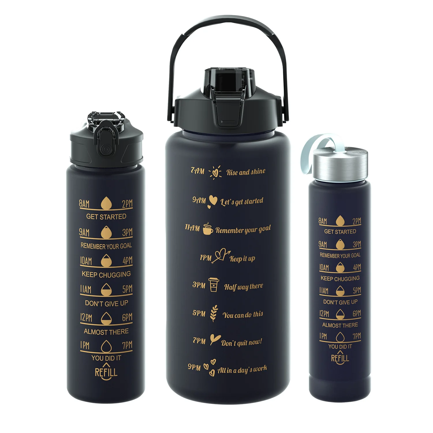 Motivational Plastic Water Bottle With Customized Logo Best Selling Products Tomatodos 500ml 700ml 2000ml 3 In 1 Set Bottle