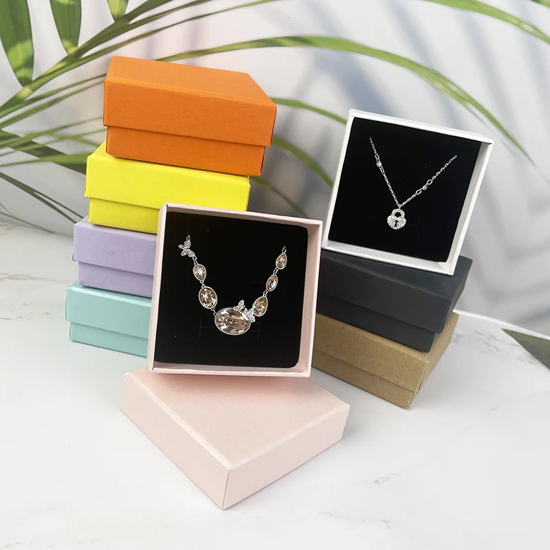 Custom Logo Display Storage Ring Earring Jewelry Packing Box Travel Jewelry Case Cardboard Paper Lids Jewelry Box