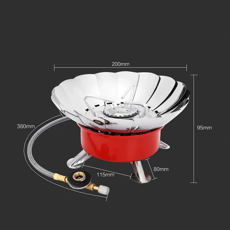 Outdoor Camping Stove Equipment Round Gas Cooker Portable Folding Hiking Picnic Mini Windproof Cooking