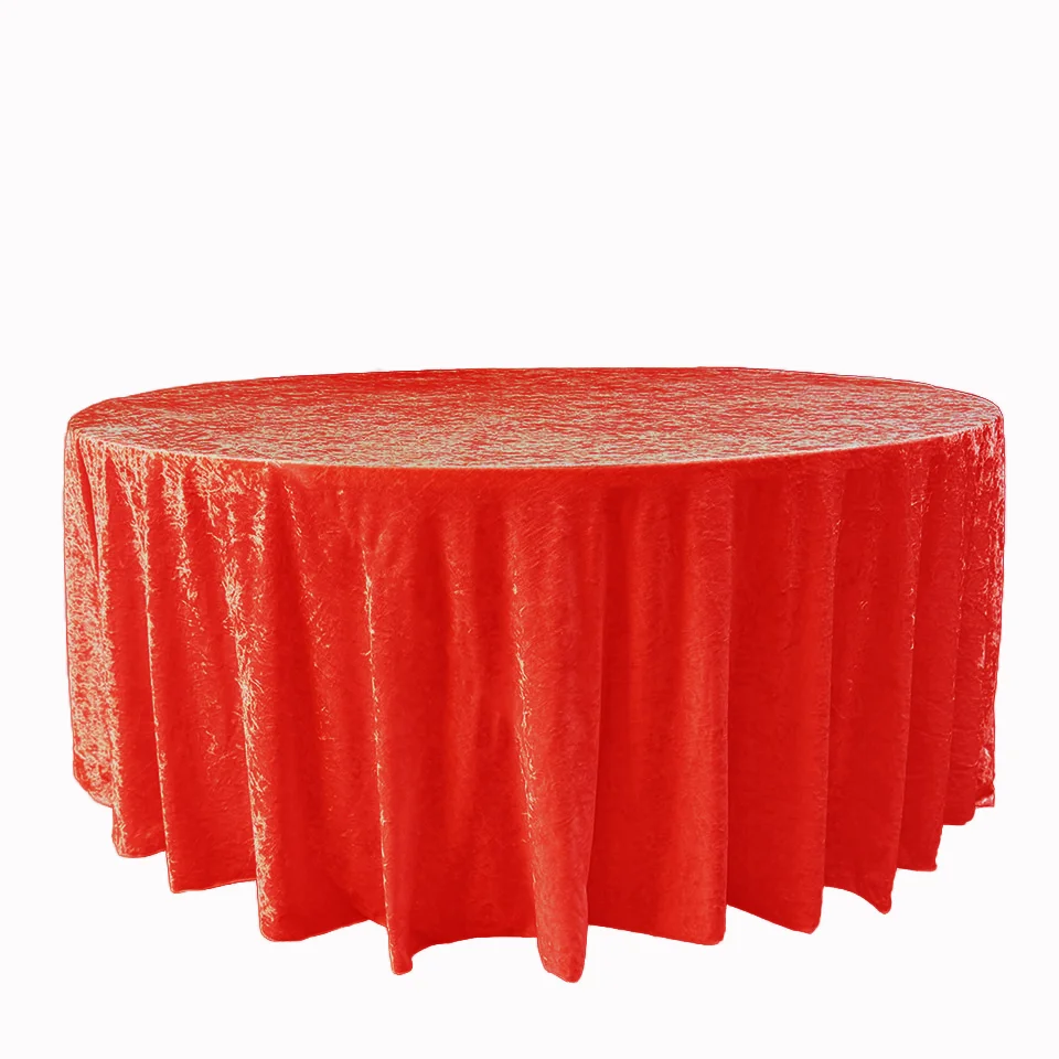 2024 High Quality Reusable Crushed Velvet Tablecloth for Home and Wedding Parties Banquets Champagne Decor PE Material Cover