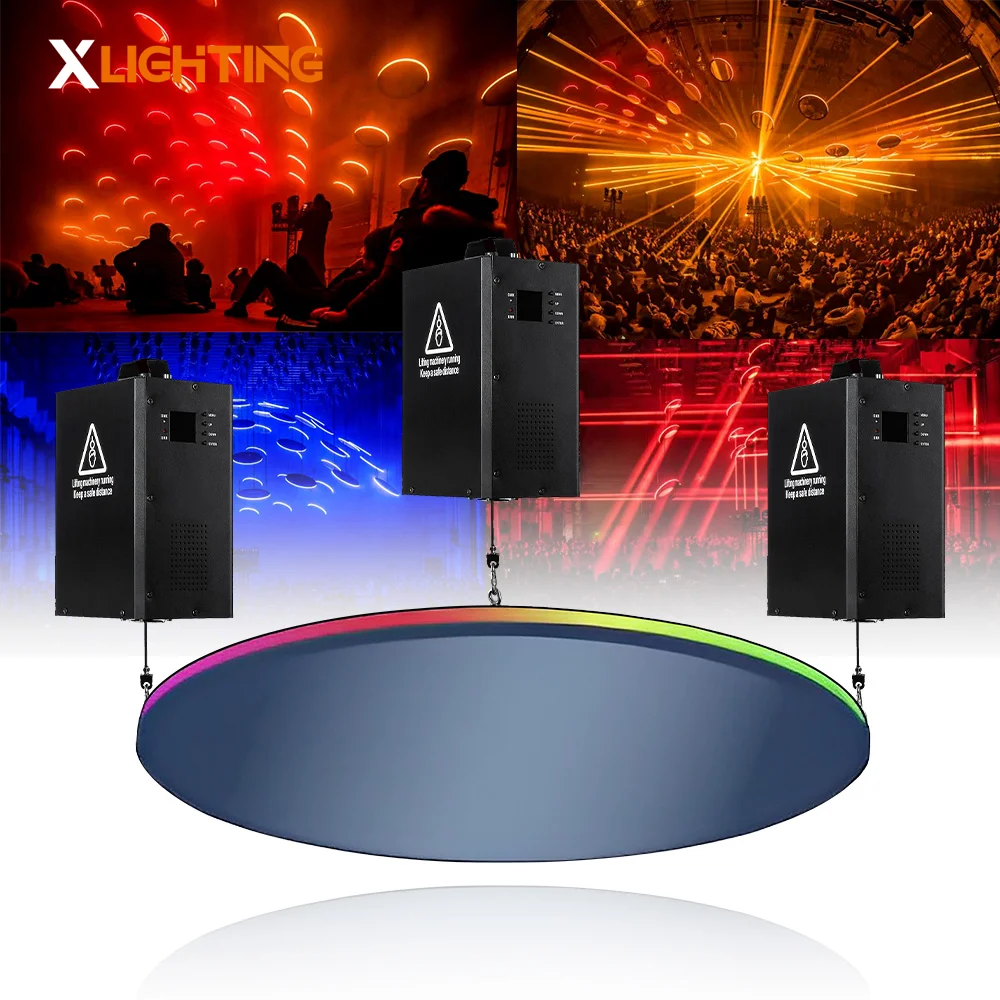 MIRROR DISC Stage Lighting Rgb Colorful Dmx Led Lift Ball System Color Kinetic Light For events
