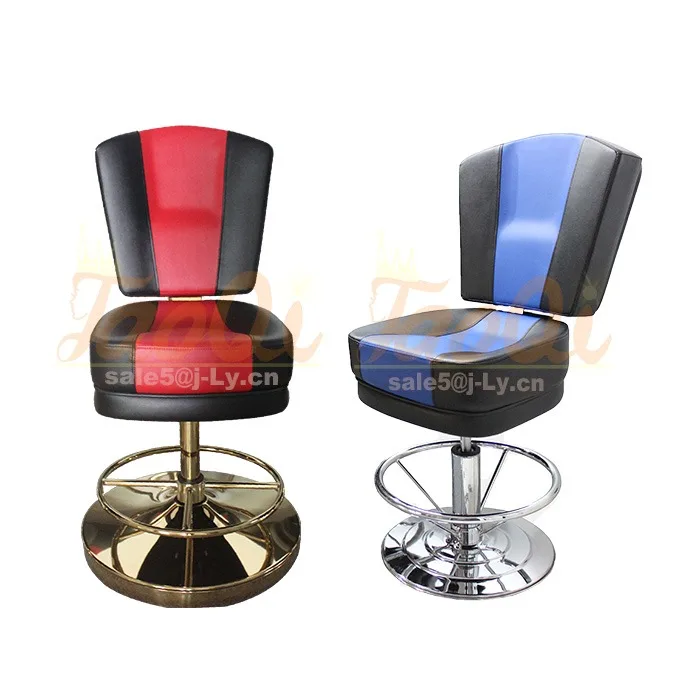 K77 High Quality Adjustable Bar Stool Black Red White PU Swivel Club Furniture Poker Game Table Roulette Slot Casino Chair