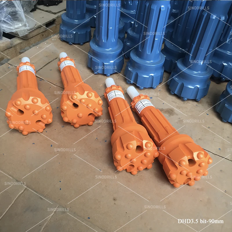 Sinodrills DTH Drill Button Bit DHD3.5 90mm Rock Drilling Tool Button Bits