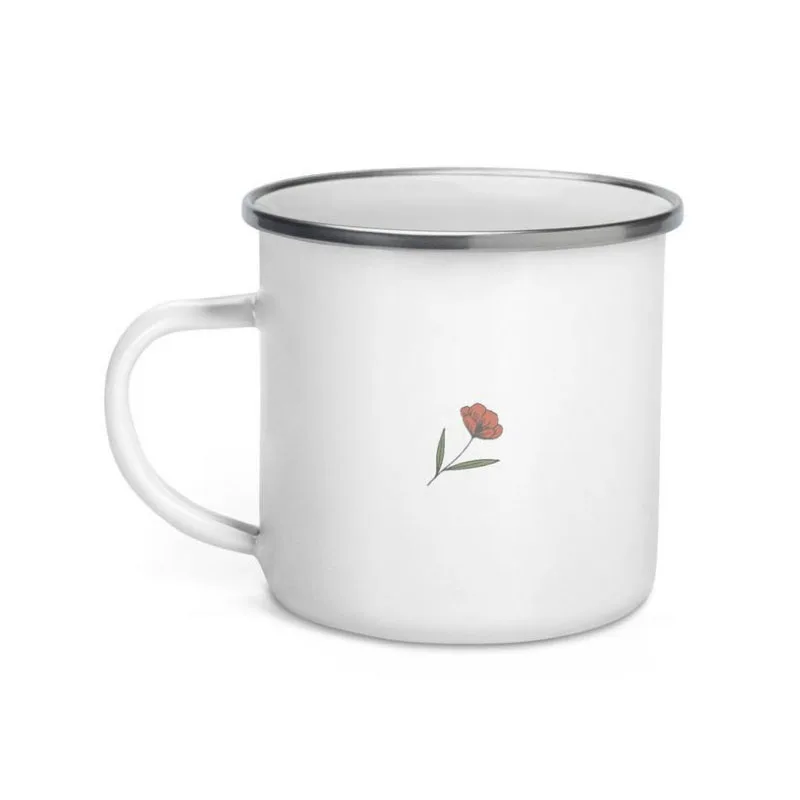 Kids small size 80ml 150ml 250ml 350ml dinner coffee drinking metal custom pantone  white orange color enamel cup