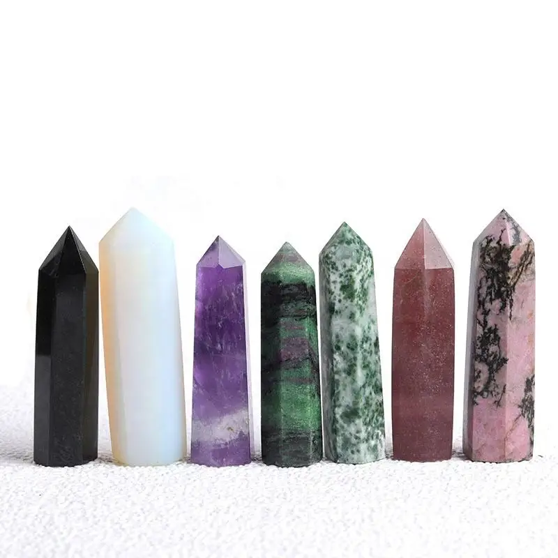 High Quality Rose Quartz Amethyst Fluorite Clear Quartz Citrine Crystals Stones Tower Crystal Wand Point