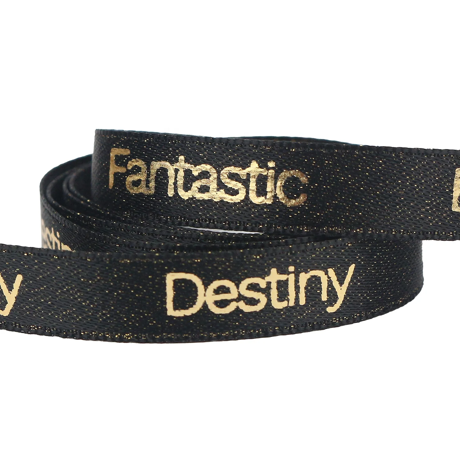 Huihuang Ribbons Factory OEM  Black Series Custom  Print  Ribbons Customized Brand Logo Ribbon